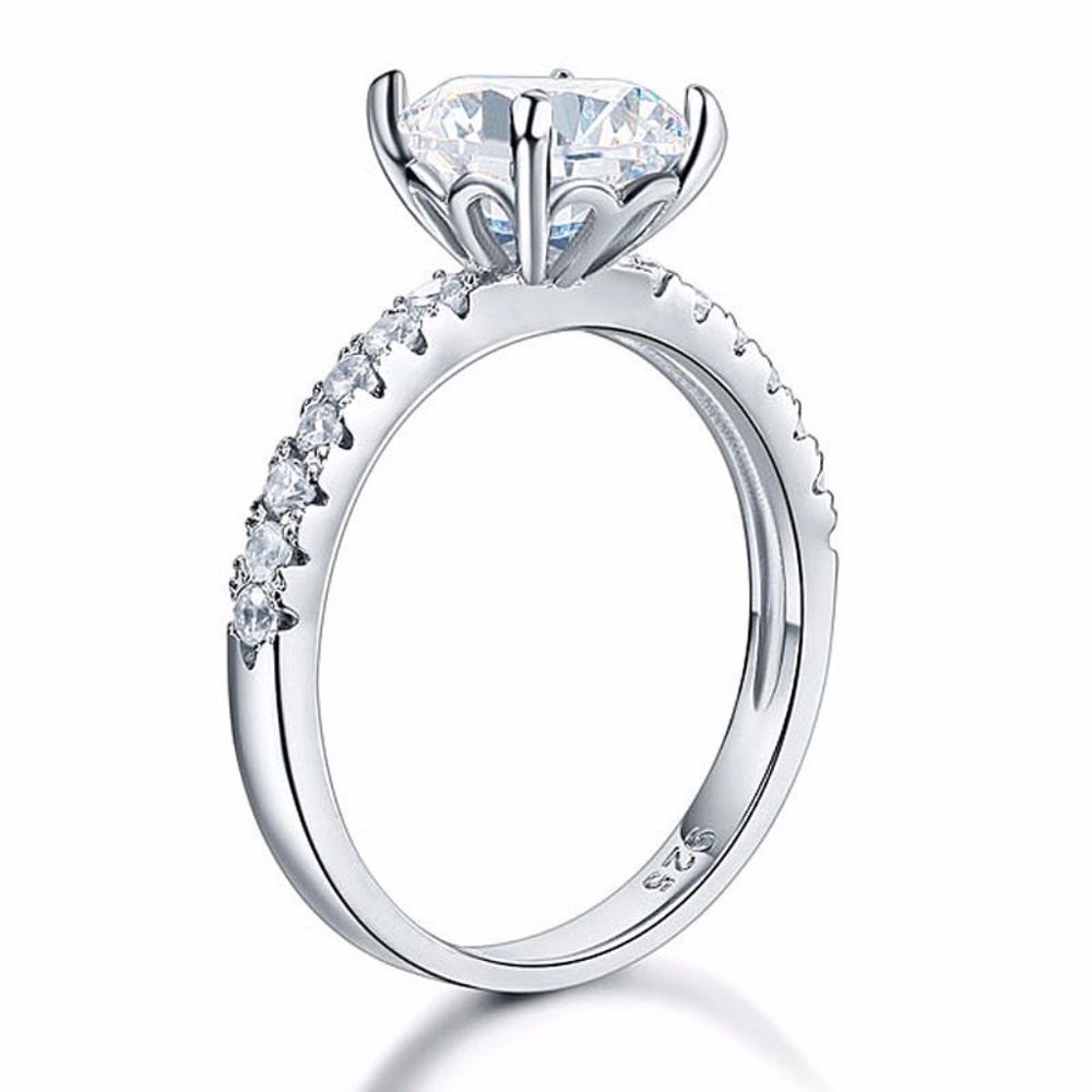 2.00 CT Solid 925 Sterling Silver Engagement Ring